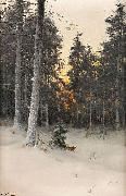 Fox in Winter Forest Mauritz Lindstrom